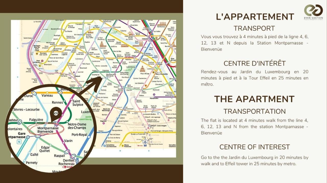 Prox.Gare Montparnasse-Galeries Lafayette! 4Pers. Apartment Paris Exterior foto
